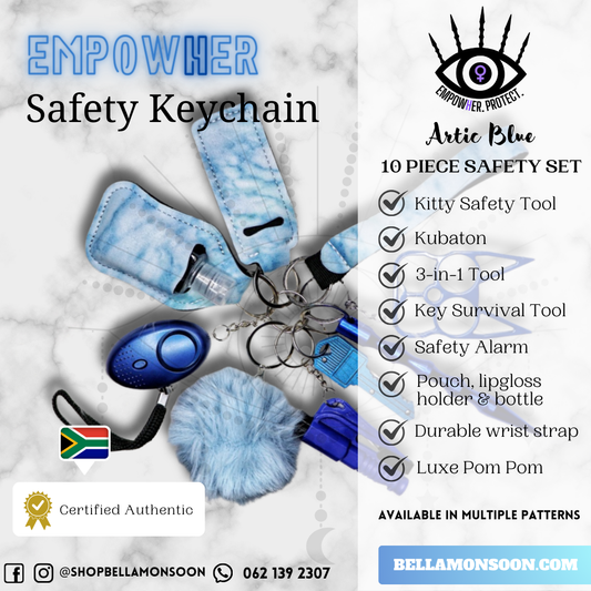 Artic Blue Marble Safety Keychain