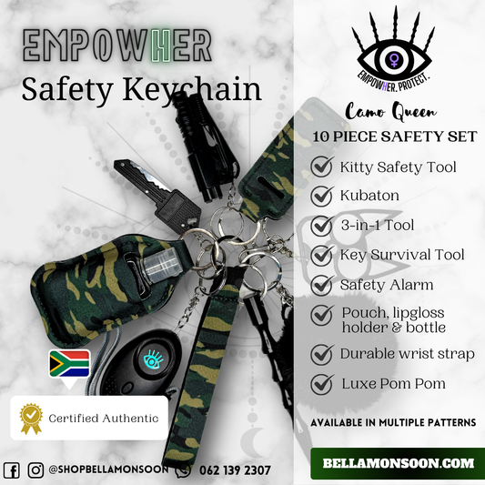 Camo Queen Safety Keychain
