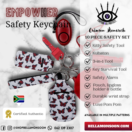 Scarlet Monarch Safety Keychain