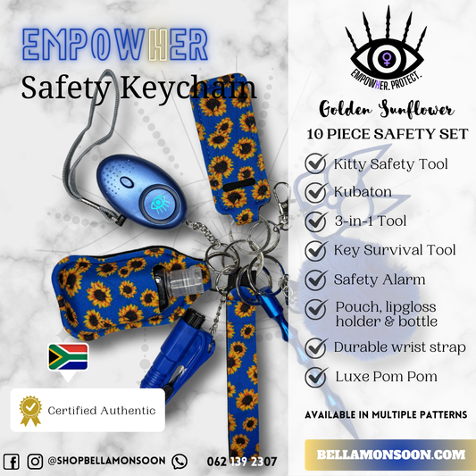Golden Sunflowers Safety Keychain