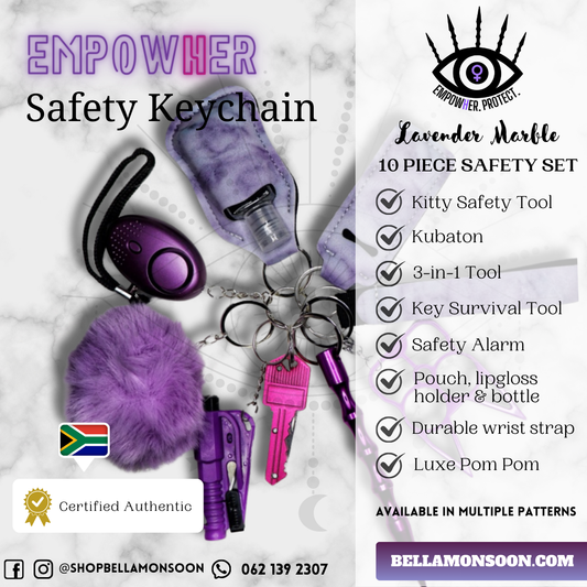 Lavender Marble Safety Keychain