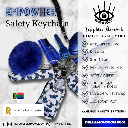 Sapphire Monarch Safety Keychain