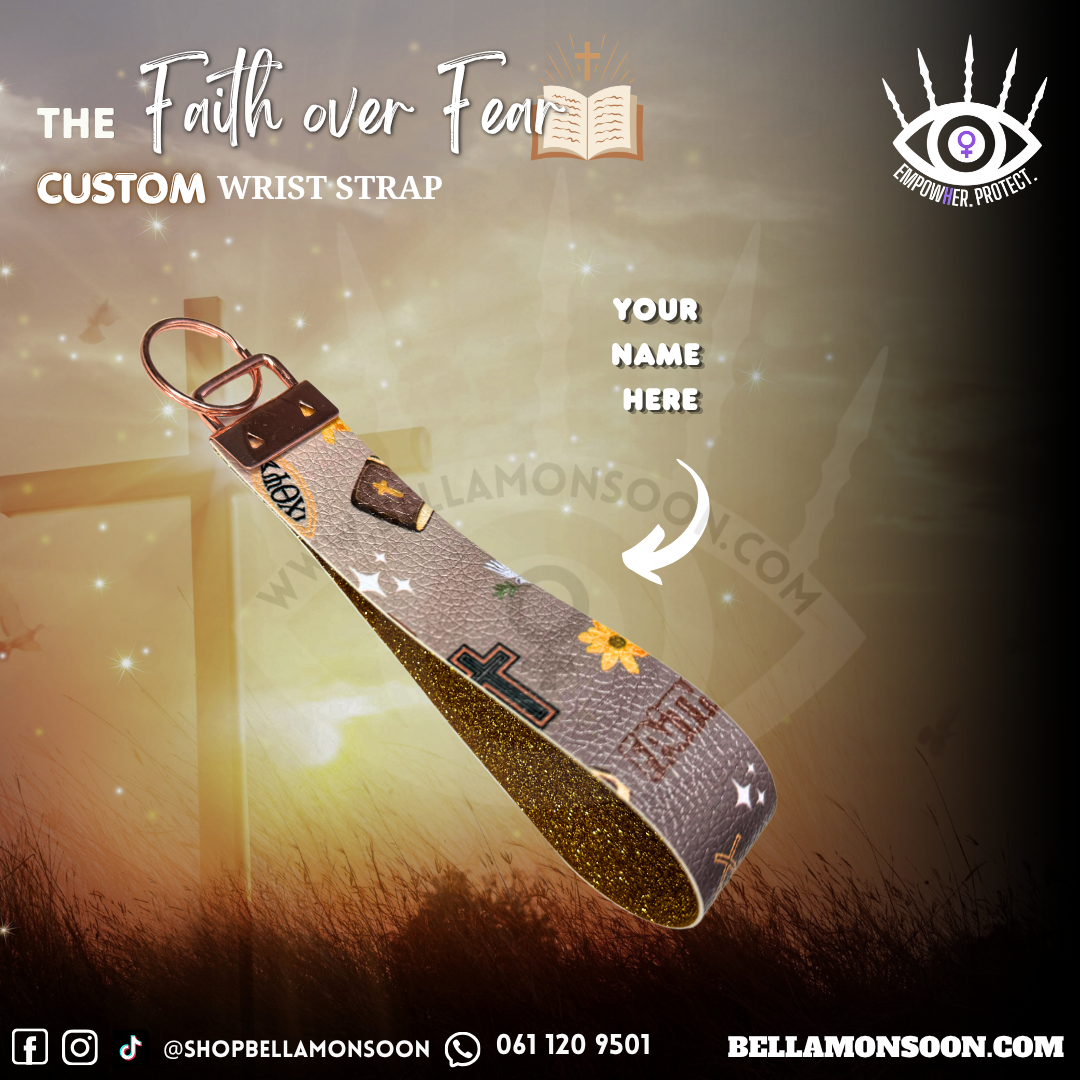 Faith Over Fear | Faux Leather Wrist Strap