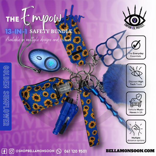 Golden Sunflowers 13-in-1 Safety Keychain