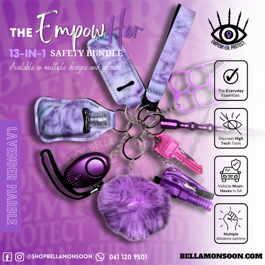 Lavender Marble 13-in-1 Safety Keychain