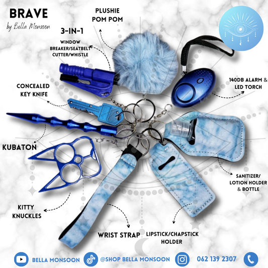 Artic Blue Marble Safety Keychain